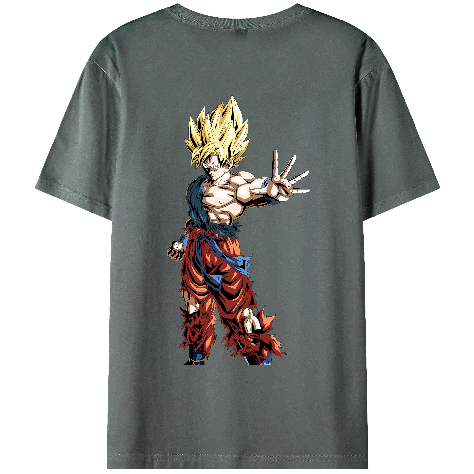（画像用） ドラゴンボール 孫悟空（そん ごくう）Son Goku カカロット DRAGON BALL Kakarotto 綿100％ メンズ半袖Tシャツ（バックプリント） 通気性
